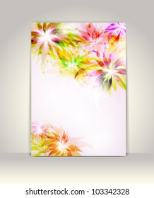 Business brochure template, flower colorful design