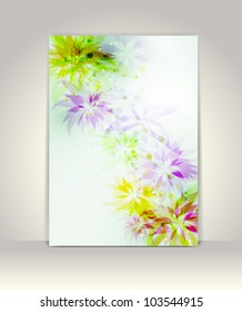 Business brochure template, flower colorful design