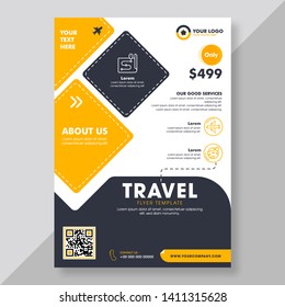 Business Brochure, Template Or Flyer Design For Tour And Travel Business Concept.