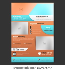 Business Brochure, Template or Flyer Design with Property Information for Real Estate Sale.