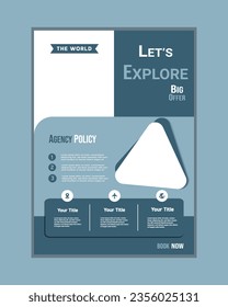 Business Brochure, Template or Flyer design for Tour and Travel Business concept.