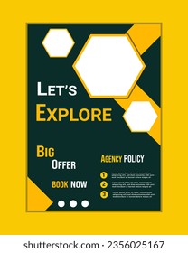 Business Brochure, Template or Flyer design for Tour and Travel Business concept.