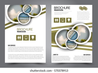 Business brochure template. Flyer design. Annual report coverÑ? Booklet for education, advertisement, presentation, magazine page. a4 size vector illustration. Blue color.