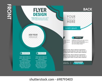 Business brochure template. Front and back page flyer design, leaflet for business presentations, magazine covers, posters, booklets, banners