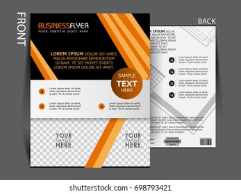 Business brochure template. Front and back page flyer design, leaflet for business presentations, magazine covers, posters, booklets, banners