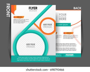 Business brochure template. Front and back page flyer design, leaflet for business presentations, magazine covers, posters, booklets, banners