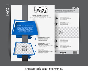 Business brochure template. Front and back page flyer design, leaflet for business presentations, magazine covers, posters, booklets, banners