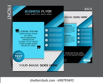 Business brochure template. Front and back page flyer design, leaflet for business presentations, magazine covers, posters, booklets, banners