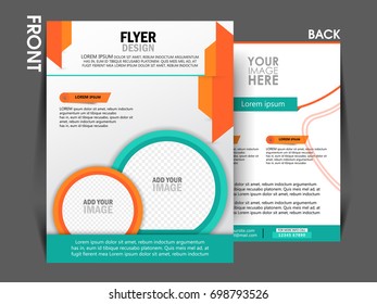 Business brochure template. Front and back page flyer design, leaflet for business presentations, magazine covers, posters, booklets, banners
