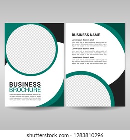 Business brochure template with green circles. Annual report cover design, flyer, magazine in A4