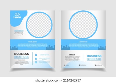  Business brochure template layout design. 2-page business brochure template design. Use for business brochure, business flyer, booklet. 