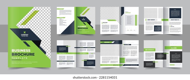 Business brochure template layout design, 12 page corporate brochure editable template layout, creative business brochure template. cover page for company profile, annual report, brochures, flyer