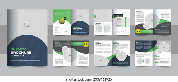 Business brochure template layout design, 12 page corporate brochure editable template layout, creative business brochure template, brochure template layout vector