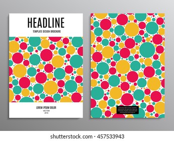 business brochure, template or layout design flyer in A4 size with circles on background. stock vector illustration eps10