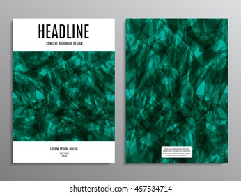 business brochure, template or layout design flyer in A4 size with abstract turquoise background. stock vector illustration eps10