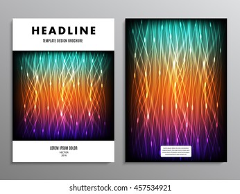 business brochure, template or layout design flyer in A4 size with abstract neon background. stock vector illustration eps10