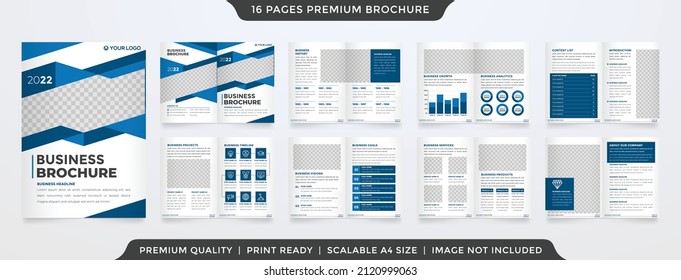 business brochure template with minimalist and abstract style use for business annual report and portfolio