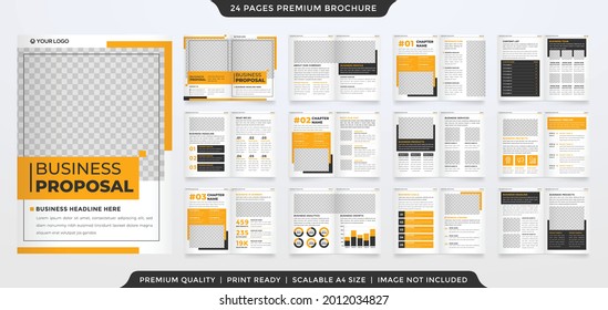 business brochure template with modern concept and minimalist style use for business profile and annual report