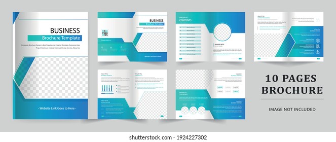 Business brochure template, set of brochure, Business flyer, 10 page business brochure.