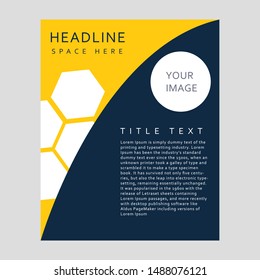 Business Brochure Template in Tri Fold Layout. Corporate Design Leaflet with replacable image