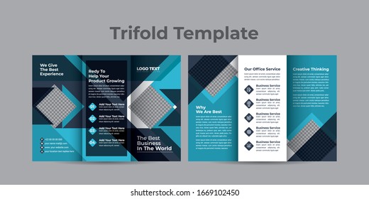 Business Brochure Template in Tri Fold Layout. Corporate Design.