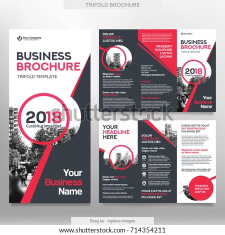 business brochure template tri fold layout のベクター画像素材