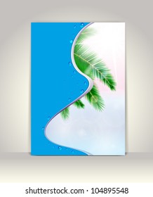 Business brochure template, tropical vector background