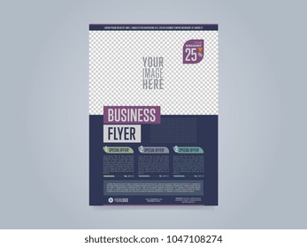 Business brochure template, vector illustration. Abstract brochure layout, A4 size.