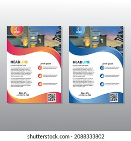 Business brochure vector design. book cover maker. A4 Flayer template