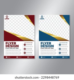 Business brochure vector design. book cover maker. A4 Flayer template