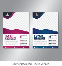 Business brochure vector design. book cover maker. A4 Flayer template