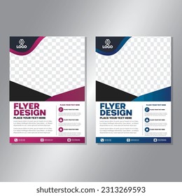 Business brochure vector design. book cover maker. A4 Flayer template