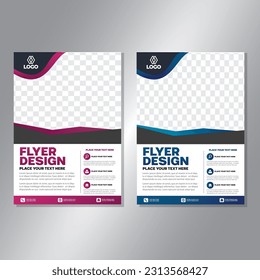 Business brochure vector design. book cover maker. A4 Flayer template