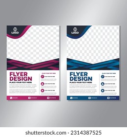 Business brochure vector design. book cover maker. A4 Flayer template