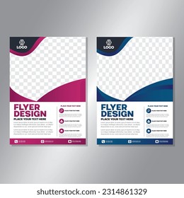 Business brochure vector design. book cover maker. A4 Flayer template