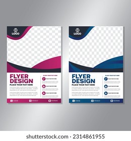 Business brochure vector design. book cover maker. A4 Flayer template