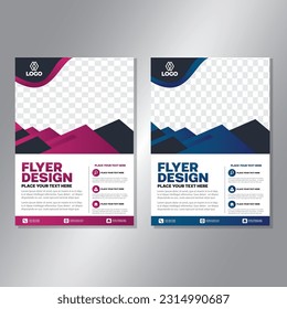 Business brochure vector design. book cover maker. A4 Flayer template