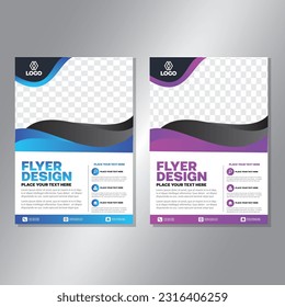 Business brochure vector design. book cover maker. A4 Flayer template