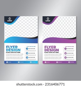 Business brochure vector design. book cover maker. A4 Flayer template