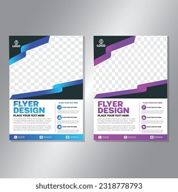 Business brochure vector design. book cover maker. A4 Flayer template