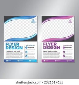 Business brochure vector design. book cover maker. A4 Flayer template