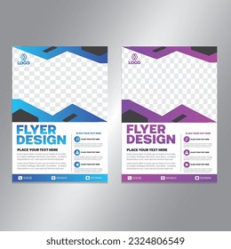 Business brochure vector design. book cover maker. A4 Flayer template