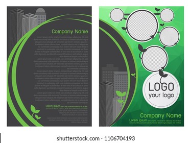 Business Brochure vector ,flyers design template in size a4 , company profile card for Promote and advertising, and cityscape vector in elements background with space for text and photo.