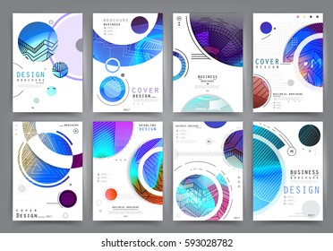 Conjunto vectorial del folleto comercial