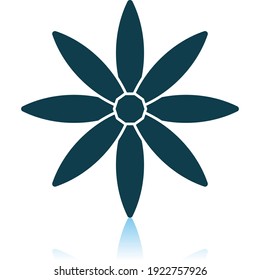 Icono de Brooch Empresarial. Diseño de reflexión de sombra. Ilustración vectorial.