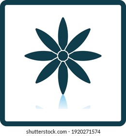 Business Brooch Icon. Square Shadow Reflection Design. Vector Illustration.