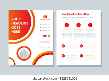 Business Broshure, Flyer, Magazine Abstract Background, Red Cover, Size Template A4. Corporate Presentation, Banner, Color Book