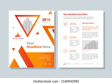 Business Broshure, Flyer, Magazine Abstract Background, Red Cover, Size Template A4. Corporate Presentation, Banner, Color Book