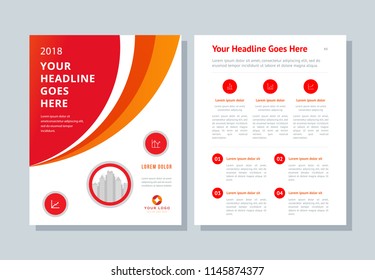 Business Broshure, Flyer, Magazine Abstract Background, Red Cover, Size Template A4. Corporate Presentation, Banner, Color Book