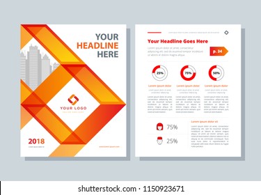 Business Broshure, Flyer, Magazine Abstract Background, Red Cover, Size Template A4. Corporate Presentation, Banner, Color Book